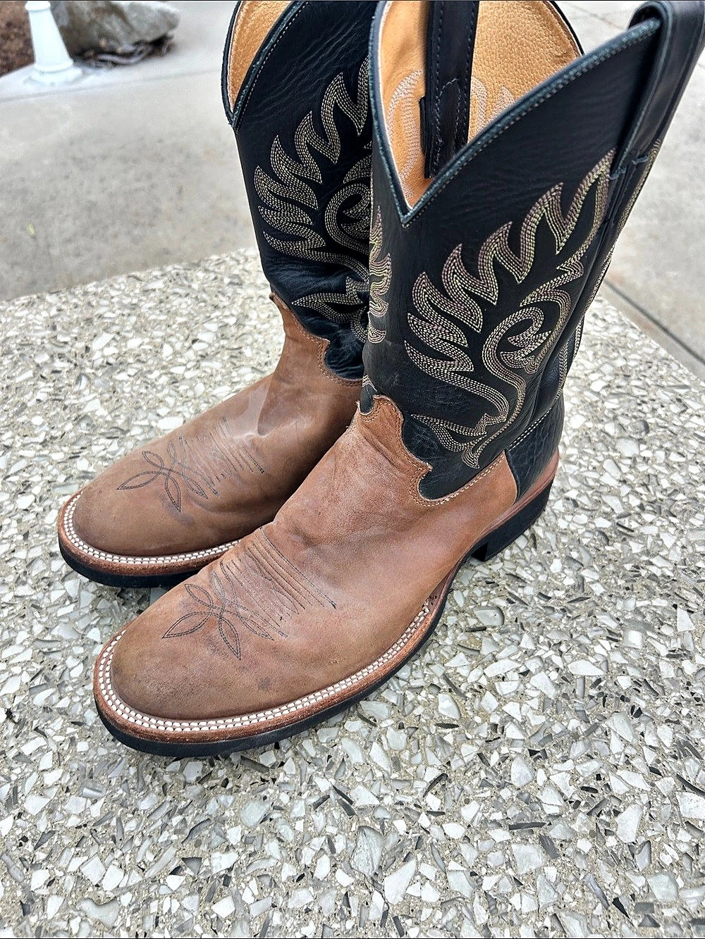 Justin Paluxy Western Cowboy Boots Brown Black US 12 D